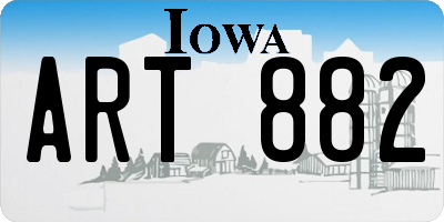 IA license plate ART882