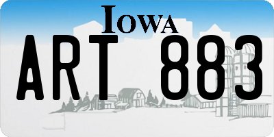 IA license plate ART883
