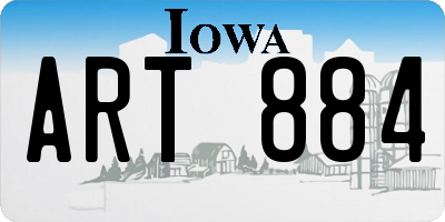 IA license plate ART884