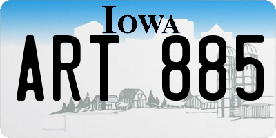IA license plate ART885