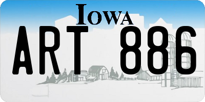 IA license plate ART886