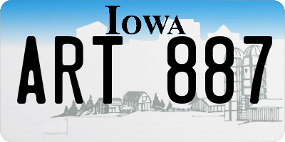 IA license plate ART887