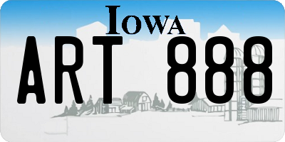 IA license plate ART888