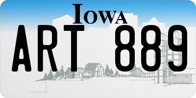 IA license plate ART889