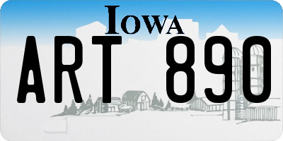 IA license plate ART890