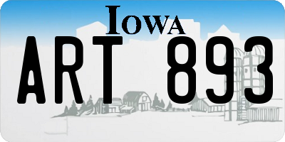 IA license plate ART893