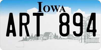 IA license plate ART894