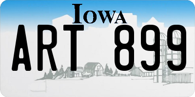 IA license plate ART899