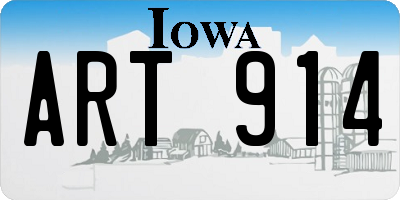IA license plate ART914