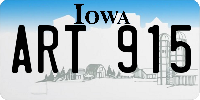 IA license plate ART915