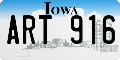 IA license plate ART916