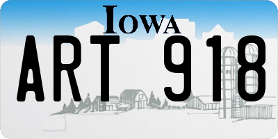 IA license plate ART918