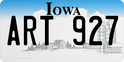 IA license plate ART927