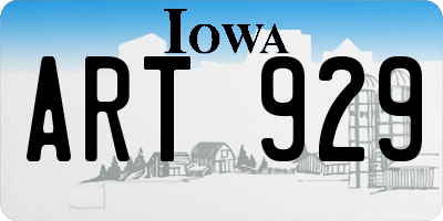 IA license plate ART929