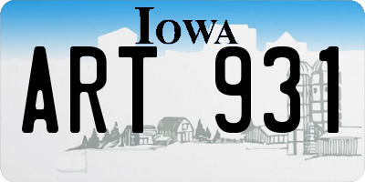 IA license plate ART931