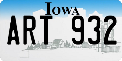IA license plate ART932