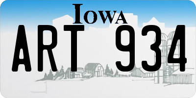 IA license plate ART934