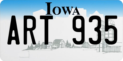 IA license plate ART935