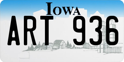 IA license plate ART936