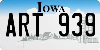 IA license plate ART939