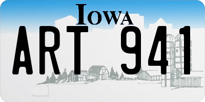 IA license plate ART941