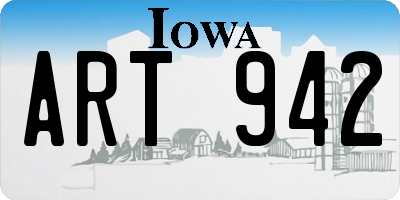 IA license plate ART942