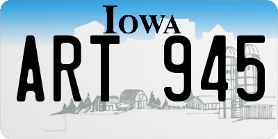 IA license plate ART945