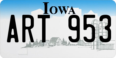 IA license plate ART953
