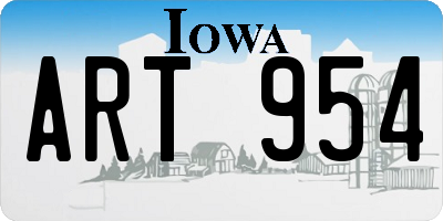 IA license plate ART954