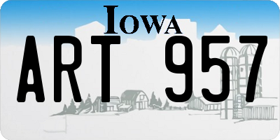 IA license plate ART957