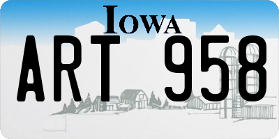 IA license plate ART958