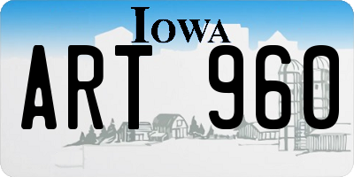 IA license plate ART960
