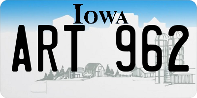 IA license plate ART962