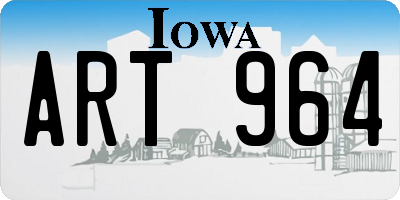 IA license plate ART964