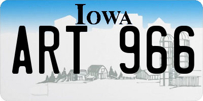 IA license plate ART966
