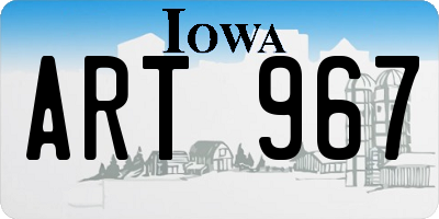 IA license plate ART967