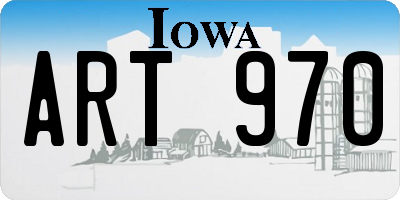 IA license plate ART970