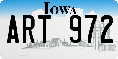 IA license plate ART972