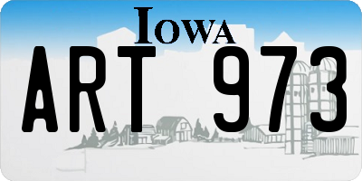 IA license plate ART973