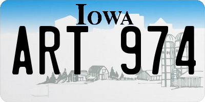 IA license plate ART974