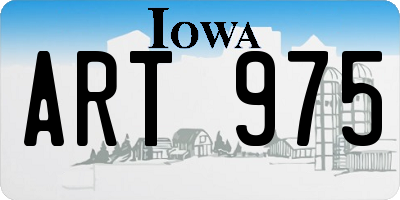 IA license plate ART975