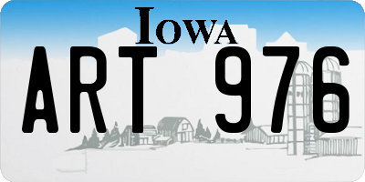 IA license plate ART976