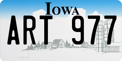IA license plate ART977