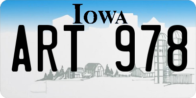 IA license plate ART978