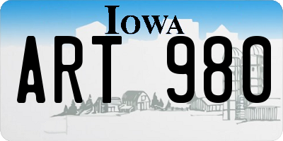 IA license plate ART980