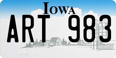 IA license plate ART983