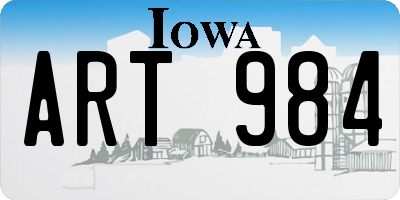 IA license plate ART984