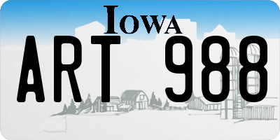 IA license plate ART988