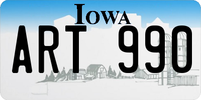 IA license plate ART990
