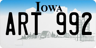 IA license plate ART992